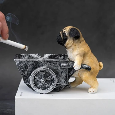 廃盤　新品タグ付き　 Medium Skiffles Dog Florada Yeni Tasarım Dekoratif Arabalı Köpek Küllük, Kül Fiyatı