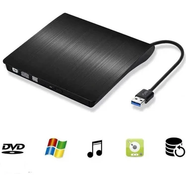 Techtic USB 3.0 Harici Dvdrw Slim External CD DVD Yazıcı Okuyucu Ultra Ince