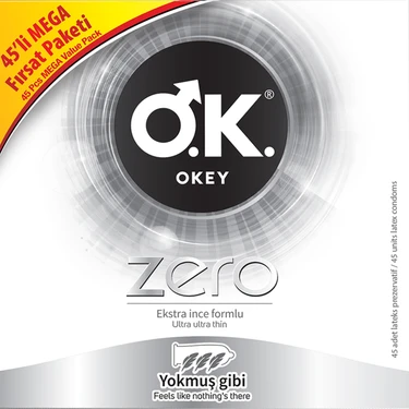 Okey Zero 45'li Ultra İnce Prezervatif Avantaj Paketi Aroma İçermeyen