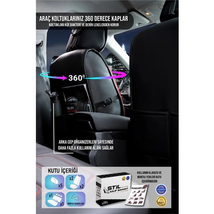 opel Corsa D Uyumlu Lüks Deri Oto Koltuk Kılıfı Ön/arka Set (Asya Seri) Siyah-Kırmızı indirimleri