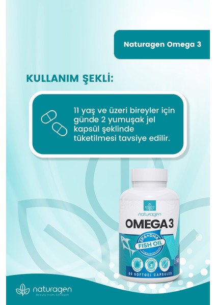 1200 mg Omega 3 Fish Oil Balık Yağı 60 Yumuşak Kapsül