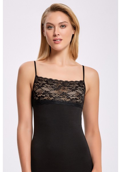 Geniş Dantel İp Askılı Atlet 2501 (1 Adet)