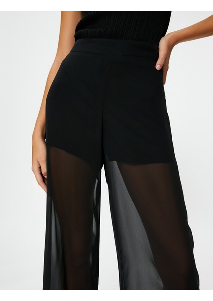 Bol Paça Pantolon Transparan Tül Normal Bel indirimleri