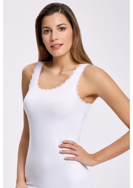 Likra Dantelli Geniş Askı Atlet 2313 (3 Adet)