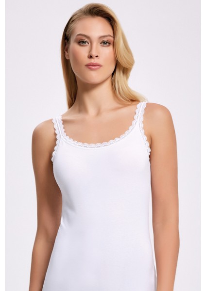 Likralı Dantel Askılı Atlet 2211 (3 Adet)