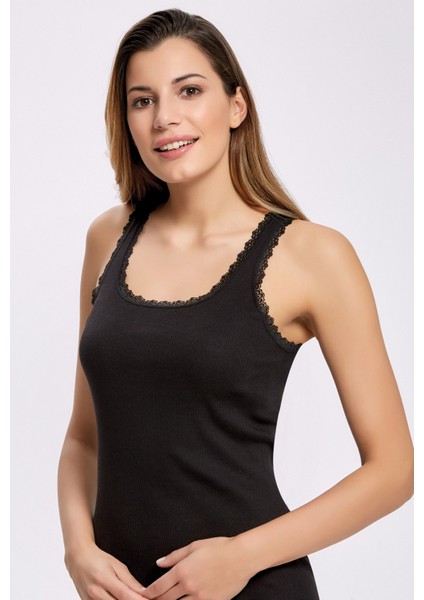 %100 Pamuk Duble Ribana Kaşkorse Kalın Askı Atlet 2044 (3 Adet)