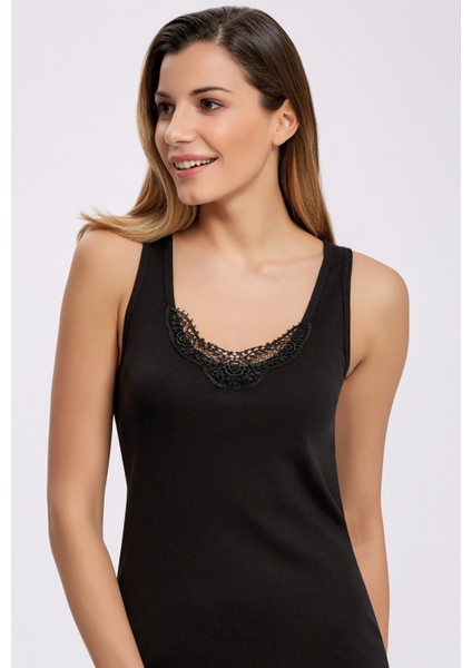 %100 Pamuk Güpürlü Kalın Askı Atlet 2206 (1 Adet)