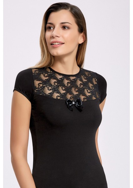 Likra Önü Dantel Yarım Kol 2501