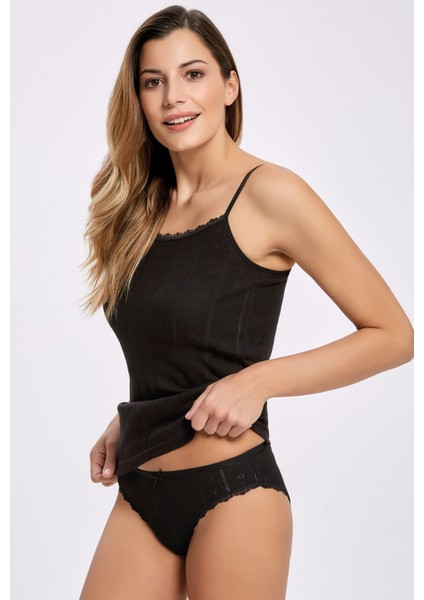 %100 Pamuk Jakarlı Ribana İp Askı Atlet Takım 2294 (1 Adet)