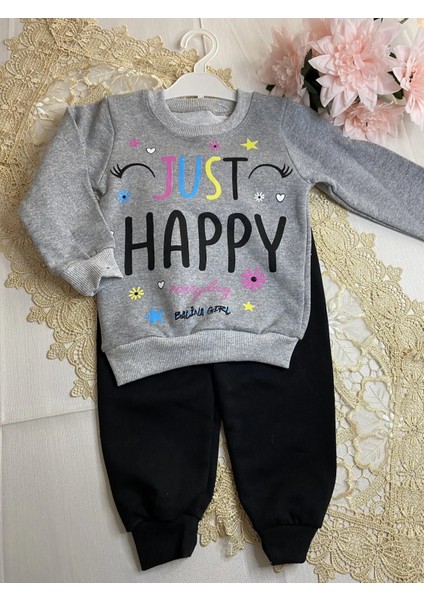 Just Happy Baskılı Kız Çocuk Alt Üst Eşortman Takımı fiyatları