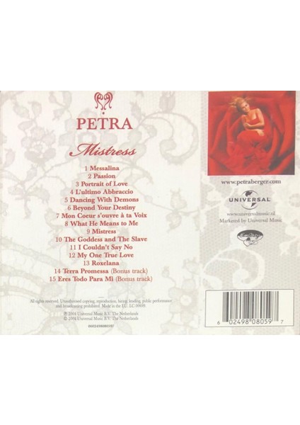 Petra Berger - Mistress - CD