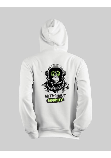 Grımy Unısex Astronot Monkey Baskılı Oversize Sweatshırt