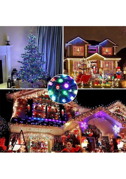 Yılbaşı Ağaç Süsleme Renkli 10 Metre 100 Ledli 8 Fonksiyonlu Renkli Rgb Işık Pirinç Dekoratif LED indirimleri