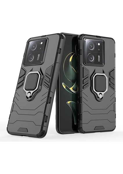 Xiaomi 13T / 13T Pro / K60 Ultra Batman Serisi Yüzük Standlı Armor Kılıf Siyah -AL3349