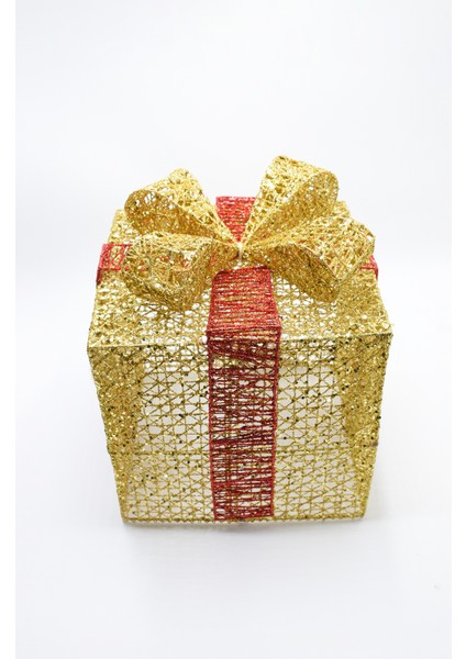 Yılbaşı Çam Ağacı Hediye Paketi Orta Boy Gold 22*22*22 CM