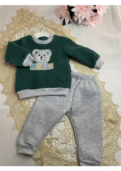 Yünlü Içi Polar Kışlık Bebek Takımı
