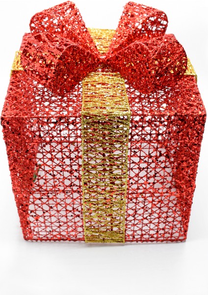 Yılbaşı Çam Ağacı Hediye Paketi Küçük Boy Kırmızı-Altın 16*16*16 CM modelleri