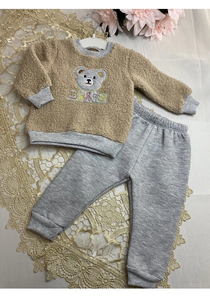Yünlü Içi Polar Kışlık Bebek Takımı
