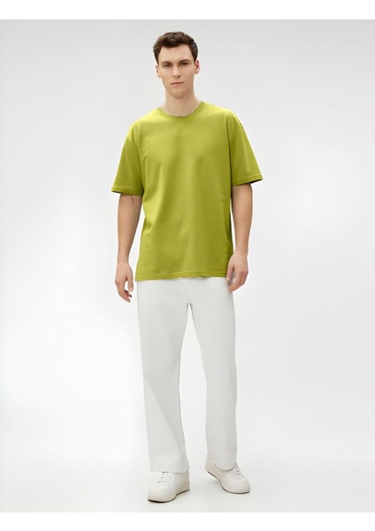 Bisiklet Yaka Oversize Unisex Düz T-Shirt