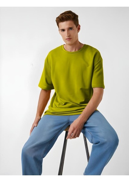 Bisiklet Yaka Oversize Unisex Düz T-Shirt fiyatları