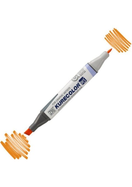 Kurecolor Twin S Marker KC3000 Çift Uçlu Grafik Markörü NO:406 Cadmium Orange