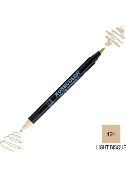 Kurecolor Mangaka Fine&brush Çift Taraflı Kalem CNKC-2200 No 424 Light Bisque