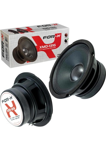 For-X XMD-1316 Oto Mıdrange 16CM 160W (2 Adet) Carbon