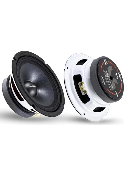 For-X XMD-3065 Oto Mıdrange 16CM 200W 2 Adet Beyaz