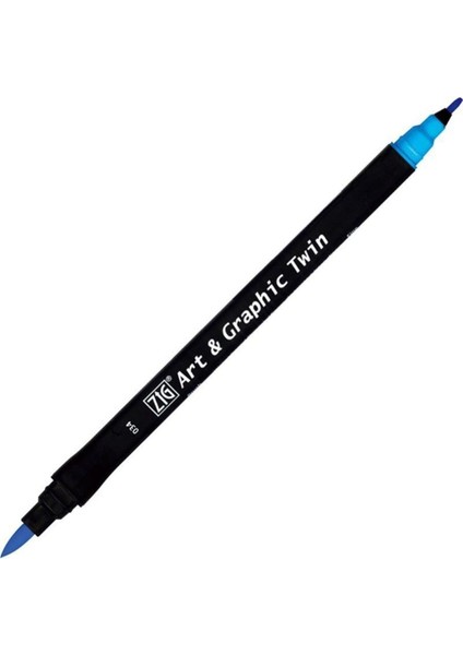 Art Graphic Twin Çift Uçlu Keçe Grafik Kalemi 34 Deep Blue