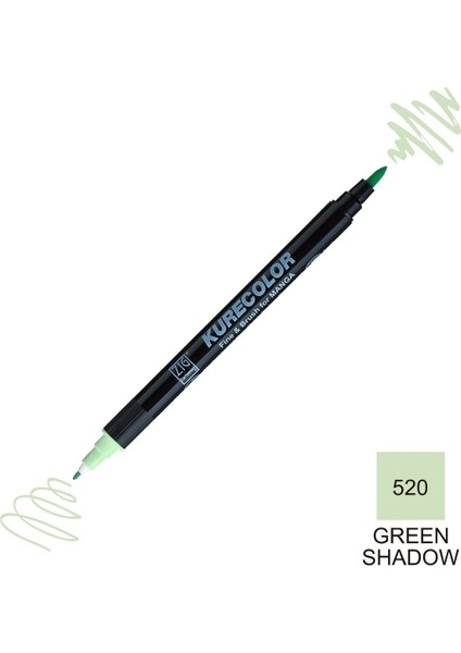 Kurecolor Mangaka Fine&brush Çift Taraflı Kalem CNKC-2200 No 520 Green Shadow