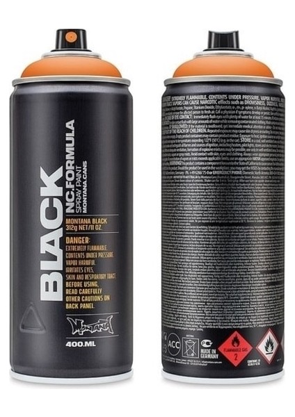 Black Seri 400 ml Sprey Boya BLK2075 Pure Orange