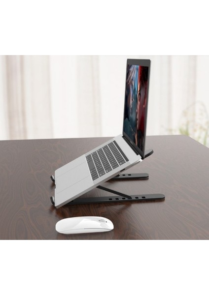Plastik Yükseklik Ayarlı Laptop Standı Siyah