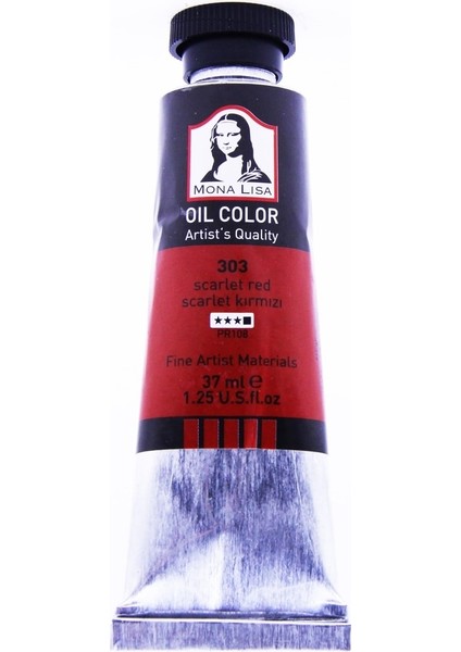Yağlı Boya 37 ml Scarlet Kırmızı 303