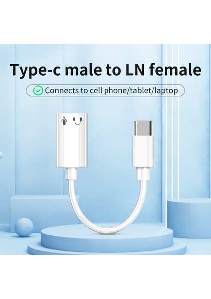 NR41 iPhone Çevirici Type-C To Lightning Adaptör Kulaklık Ses Dönüştürücüsü