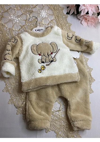 Vişne Bebe Fil Figürlü Welsoft Alt Üst Takım Bebek Çocuk