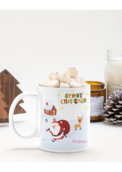 Ho Ho Ho Merry Christmas Yılbaşı Tasarımlı Hediyelik Yeni Yıl Kupa Bardak