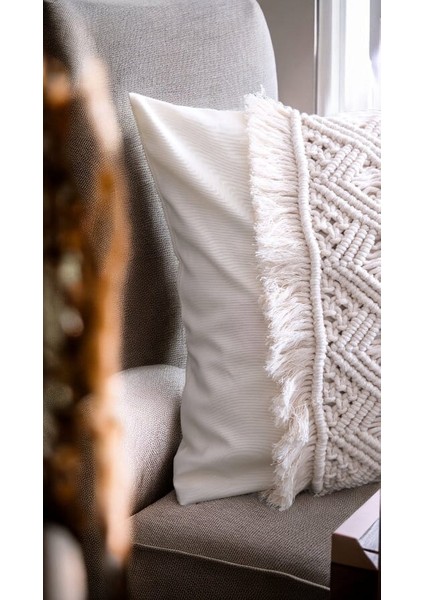 Makrome Dekoratif Tekli Kırlent modelleri