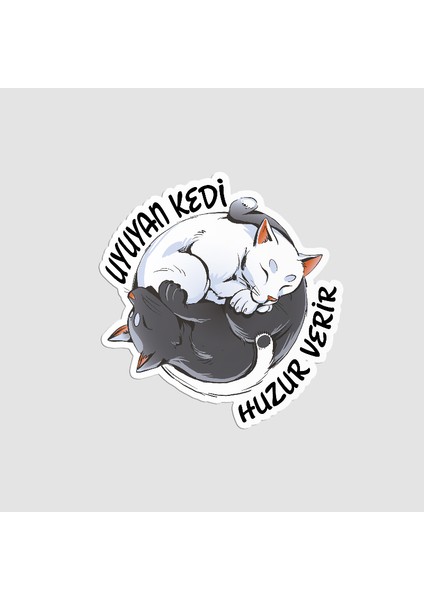 Ying Yang Cats Tasarımlı Laptop Sticker