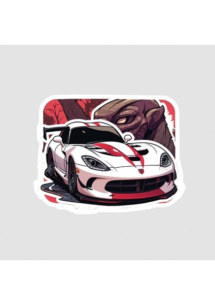 Dodge Viper Gts Çizimli Sticker
