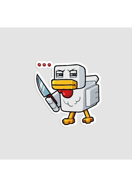 Minecraft Oyunu Tavuk Figürlü Laptop Sticker