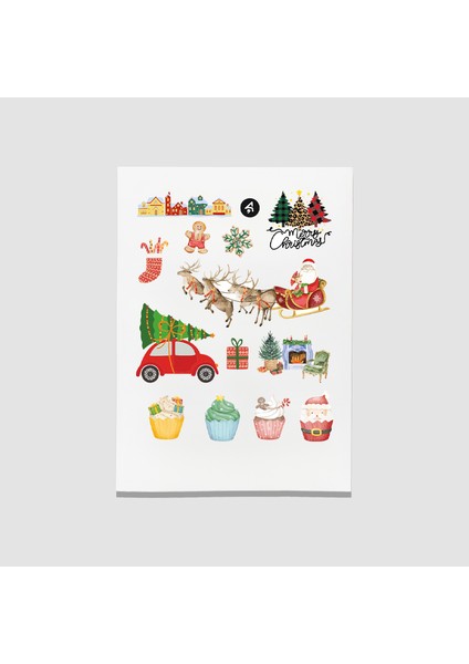 Yeni Yıl Kutlu Olsun Tasarımlı Yetişkin Sticker Seti