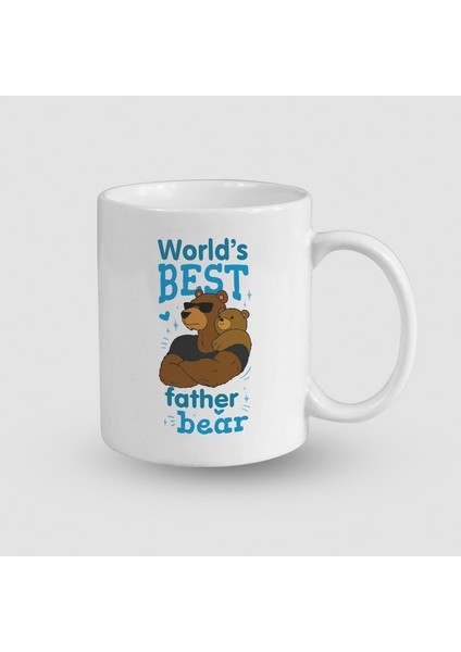 World's Best Father Tasarımlı Beyaz Porselen Kupa Bardak