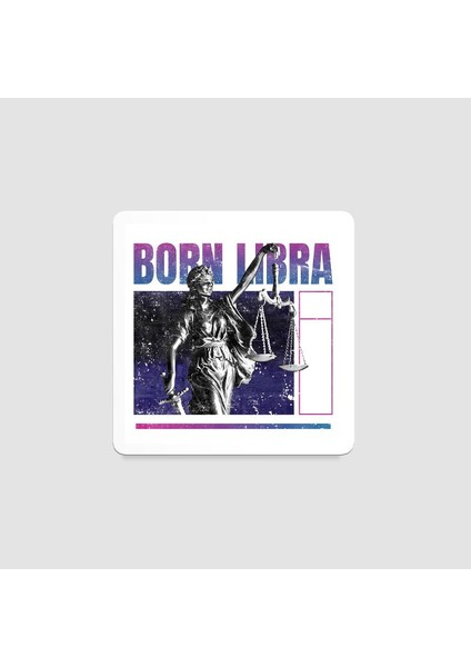 Born Libra Yazılı Terazi Burcu Laptop Sticker