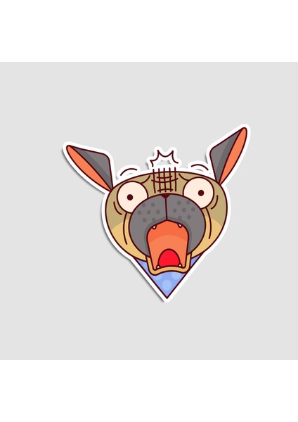 Korkak Pug Tasarımlı Sticker