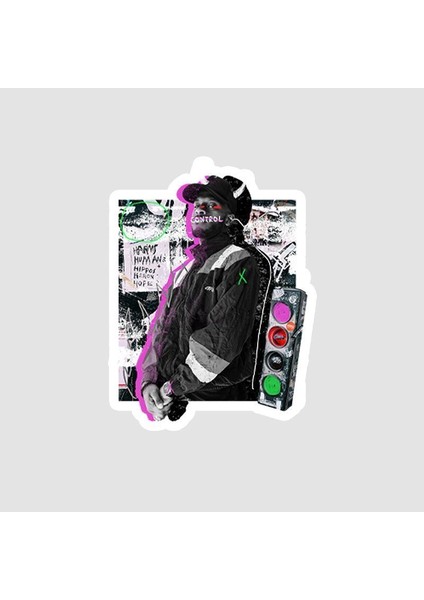 Control Man Temalı Sticker