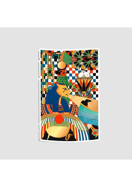 Tanrıça Sekhmet Tasarımlı Laptop Sticker