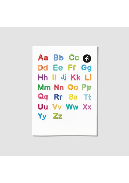 Büyük ve Küçük Harfler Tasarımlı Çocuk Sticker Seti