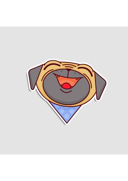 Neşeli Pug Tasarımlı Laptop Stickerı