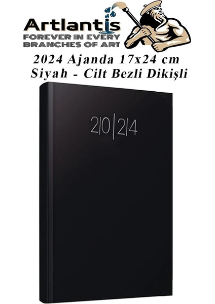 2024 Ajanda 17 x 24  cm  Çizgili Cilt Bezli Dikişli 1 Adet Günlük Planlayıcı Cilt Bezi Ciltli Ajanda 2024 Ofis Okul Büro