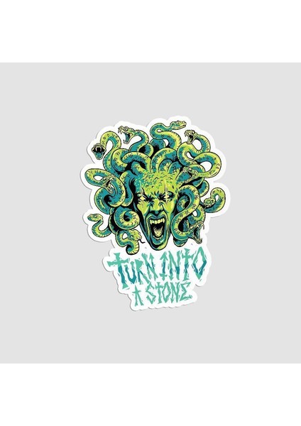 Turn Into A Stone Medusa Tasarımlı Laptop Sticker